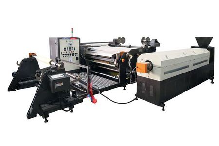 Machine d'enduction par extrusion de bande adhésive thermofusible